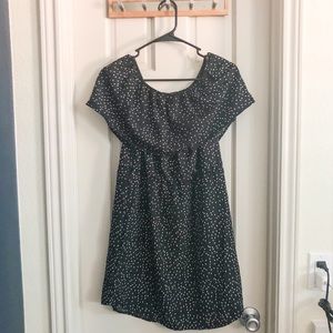 Black polka dot off shoulder dress *LIKE NEW*